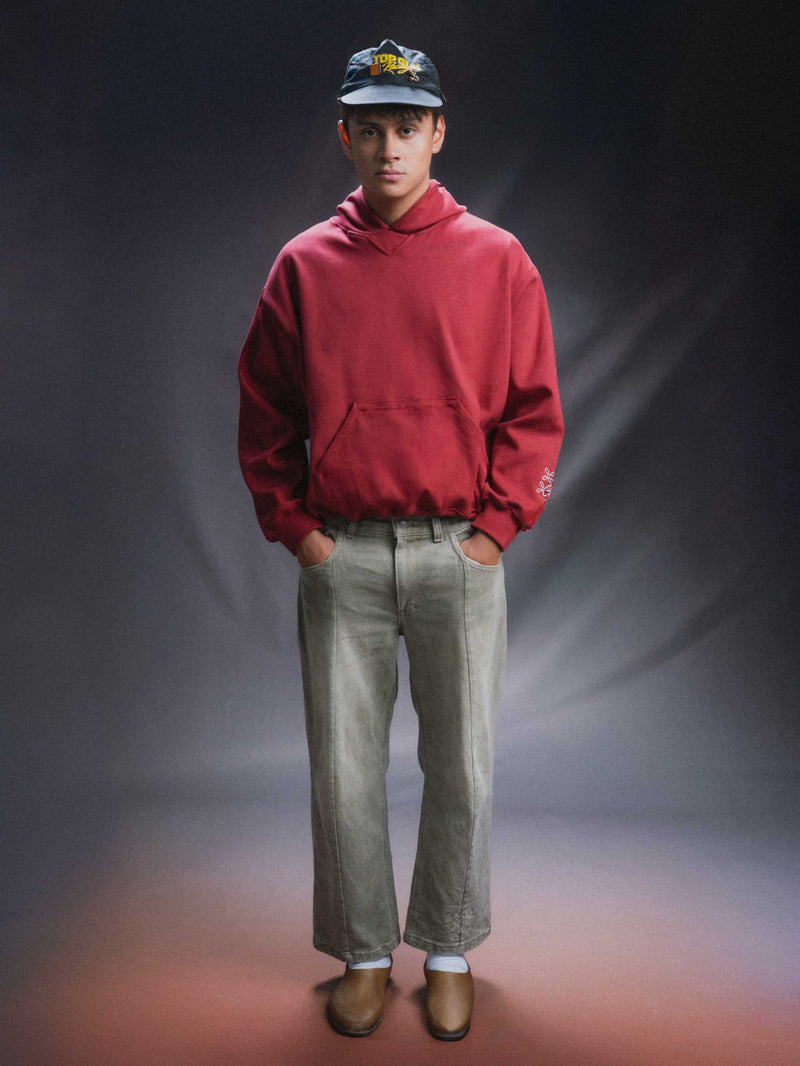 Pintuck Creased Denim Jeans
