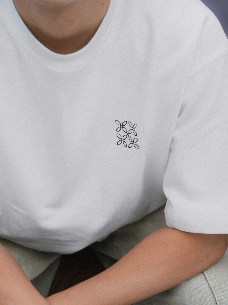 White Logo Tee