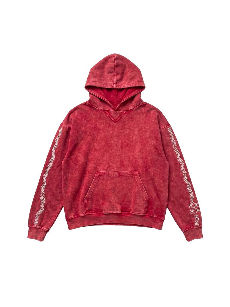 Acid Washed Embroidered Hoodie
