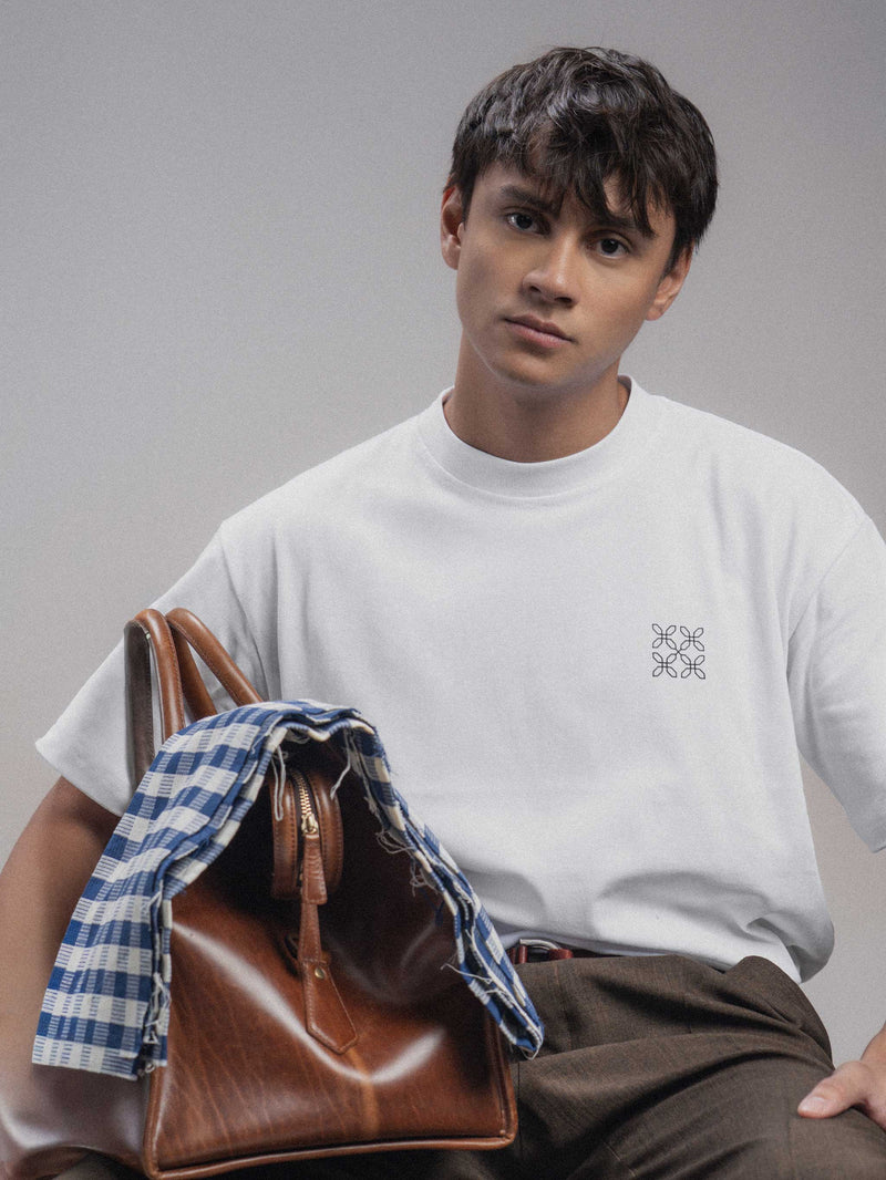 White Logo Tee