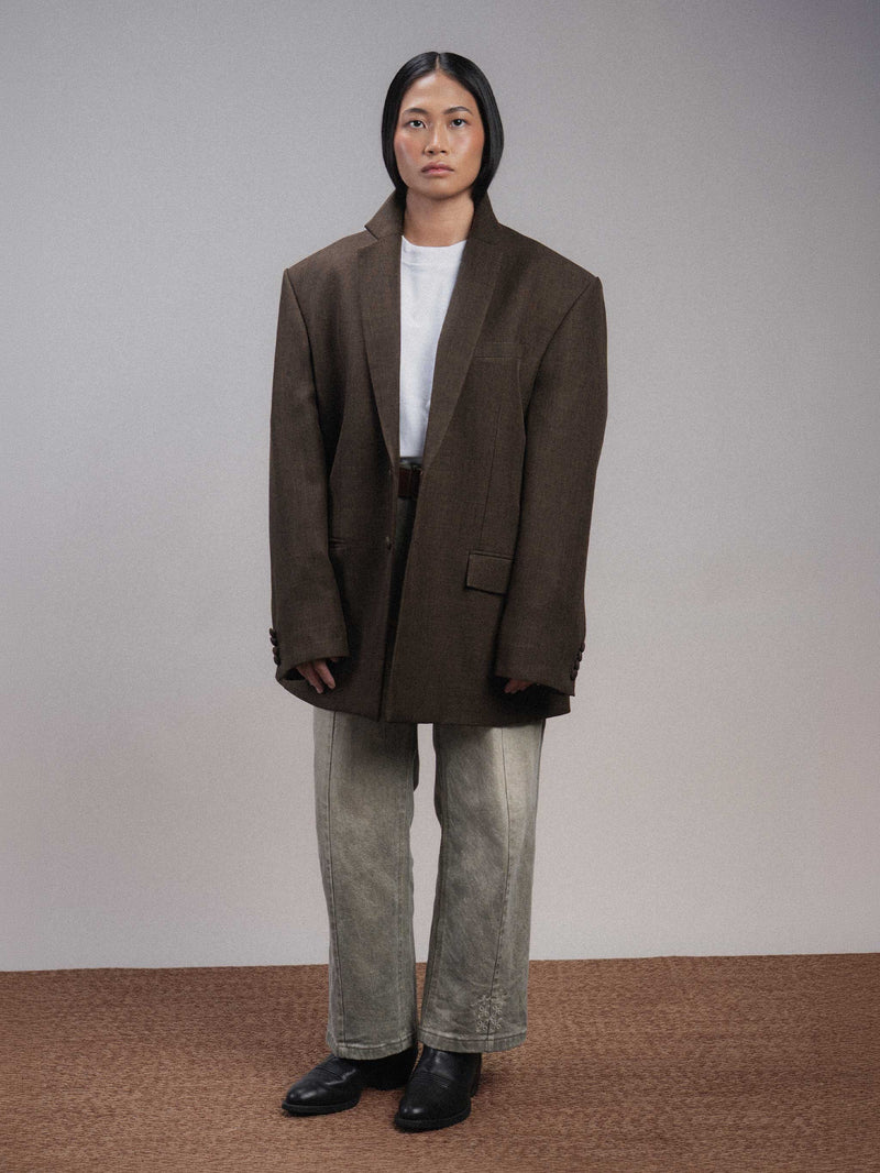 Pintuck Creased Denim Jeans