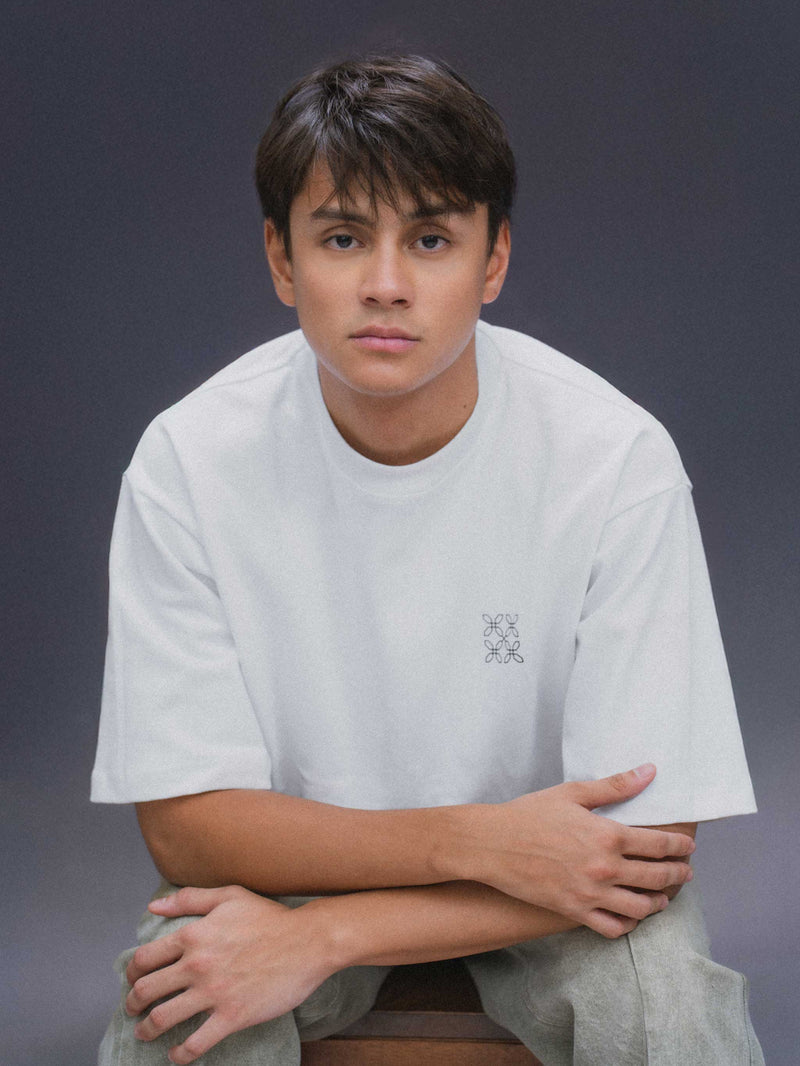 White Logo Tee